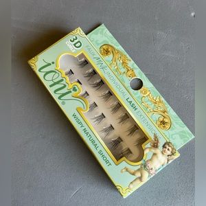 Ioni Cosmetics Faux Mink Individual Lash Extensons 3-STRAND Natural-Short, Black
